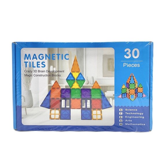 Magnetic Tiles-Crazy 3D Brain Development Magic Construction Blocks (30 Piece) - Picture 1 of 3